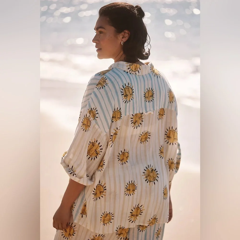 NWT Anthropologie LouLou Avenue Button-down Top, size XL - Picture 2 of 14